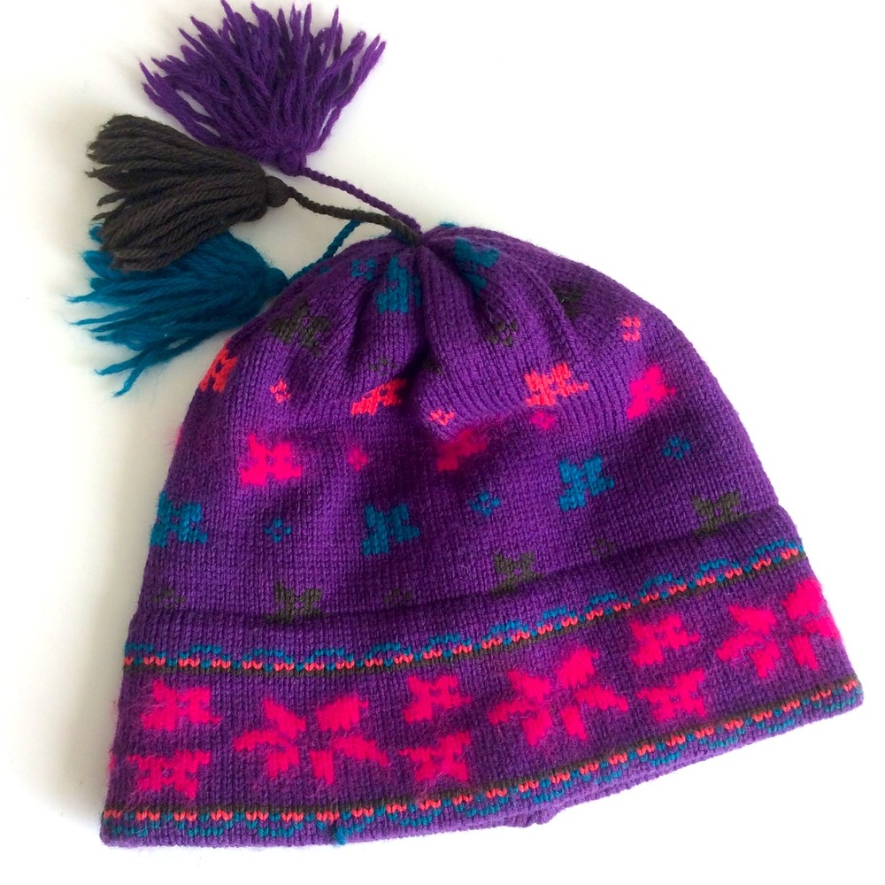 Merkley 100% Virgin Wool Tassel Ski Hat OS